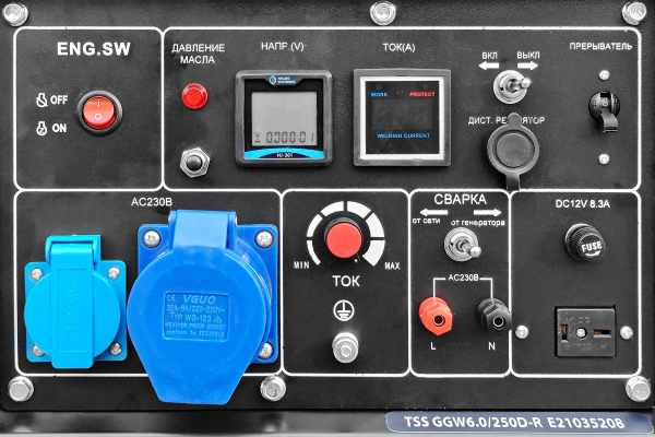 Бензиновый сварочный генератор ТСС GGW 6.0/250D-R фото