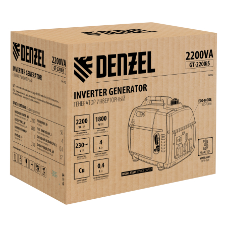 Бензиновый генератор DENZEL GT-2200iS фото