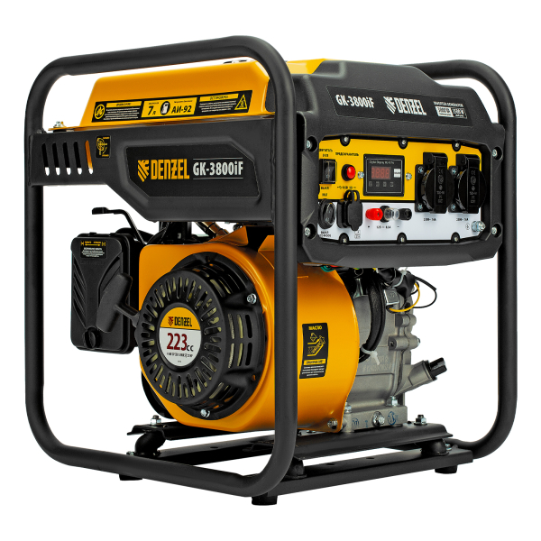 Бензиновый инверторный генератор DENZEL GK-3800iF на колесах фото